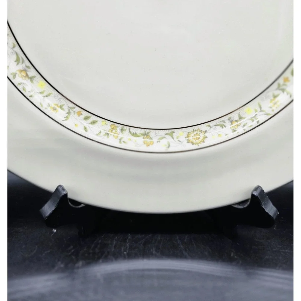 Set/8 Vintage Lenox Springdale Dinner Plate Platinum 10.5